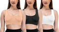 Women's Cotton Solid Non Padded Air Bra Pack of 3