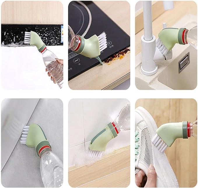 Multi-use Cleaning Brush Can Be Connected to Mineral Water Bottle (Pack of 2)