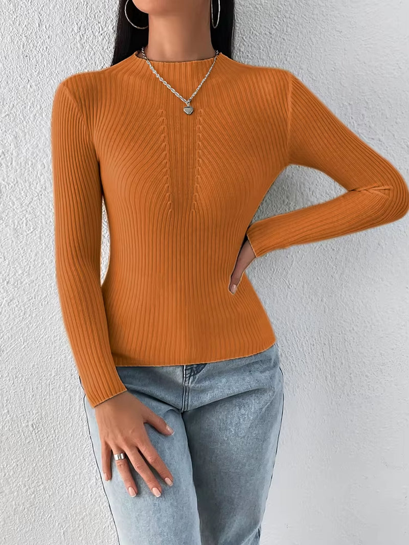 Solid White and Black Tops Sweaters 2026 Autumn Winter Long Sleeve Turtleneck Pullovers Fashion Womens Sweaters Femme Clothing