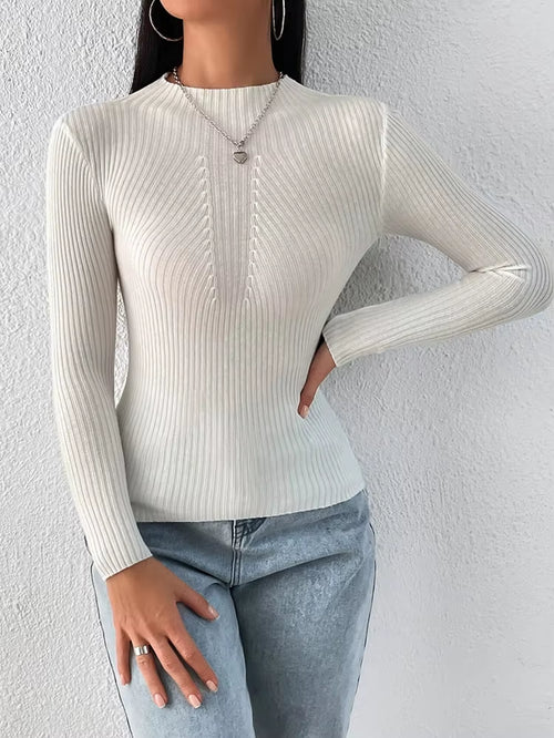 Solid White and Black Tops Sweaters 2026 Autumn Winter Long Sleeve Turtleneck Pullovers Fashion Womens Sweaters Femme Clothing